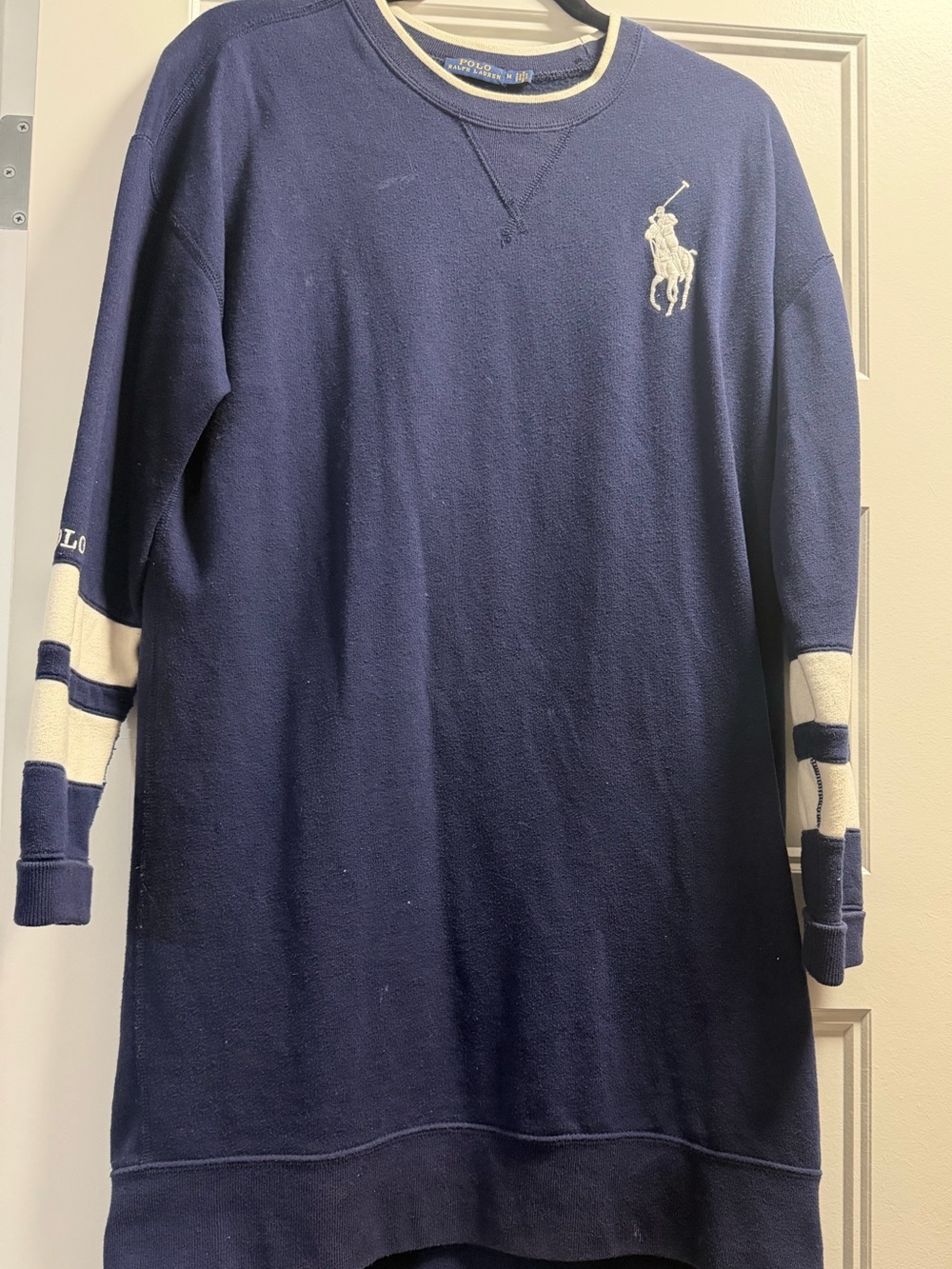 Polo by Ralph Lauren Navy Crew Sweatshirt with White Accents